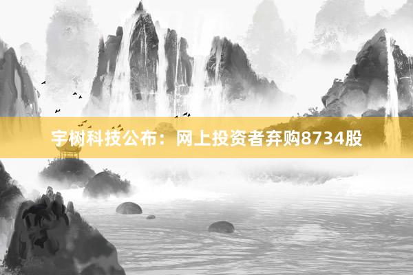 宇树科技公布：网上投资者弃购8734股