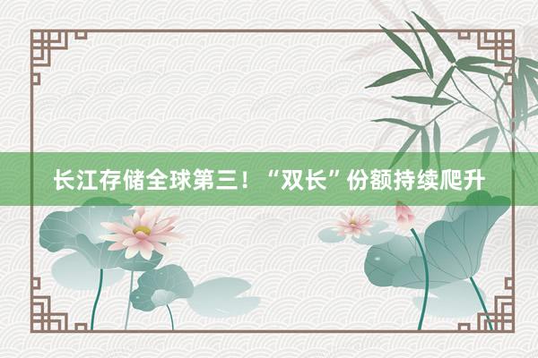 长江存储全球第三！“双长”份额持续爬升