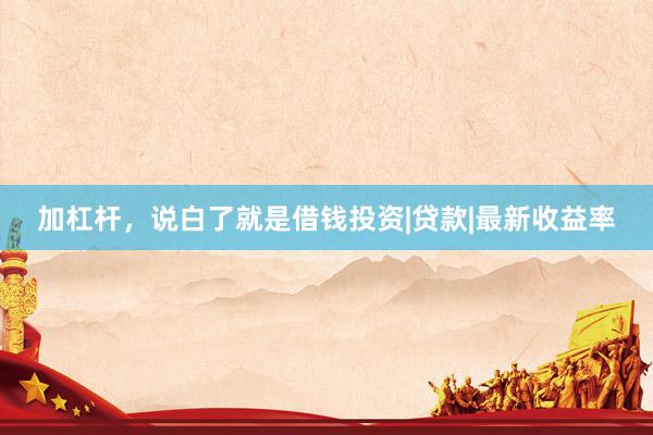 加杠杆，说白了就是借钱投资|贷款|最新收益率