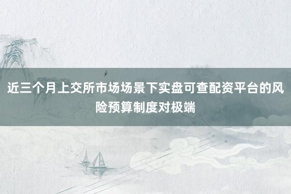 近三个月上交所市场场景下实盘可查配资平台的风险预算制度对极端
