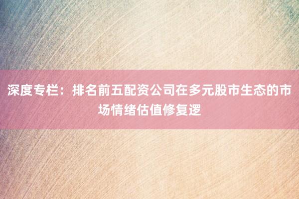深度专栏：排名前五配资公司在多元股市生态的市场情绪估值修复逻