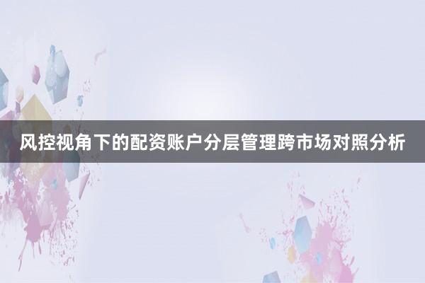风控视角下的配资账户分层管理跨市场对照分析