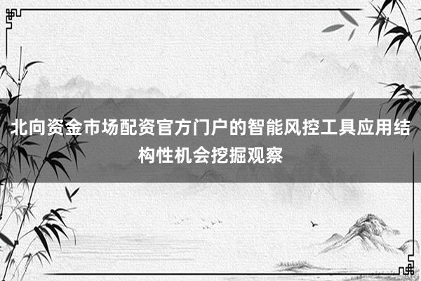 北向资金市场配资官方门户的智能风控工具应用结构性机会挖掘观察