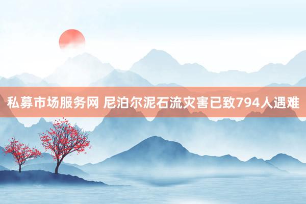 私募市场服务网 尼泊尔泥石流灾害已致794人遇难