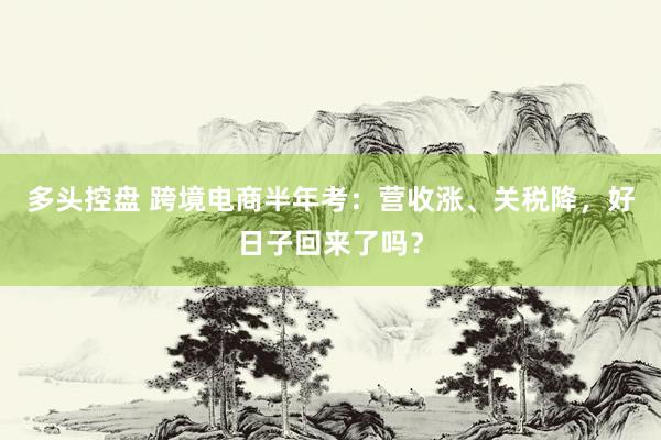 多头控盘 跨境电商半年考：营收涨、关税降，好日子回来了吗？