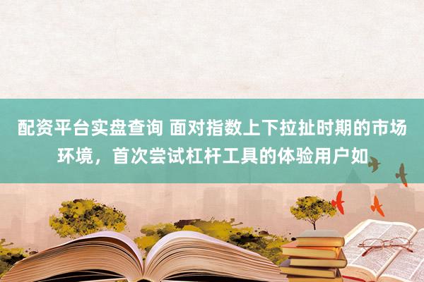 配资平台实盘查询 面对指数上下拉扯时期的市场环境，首次尝试杠杆工具的体验用户如