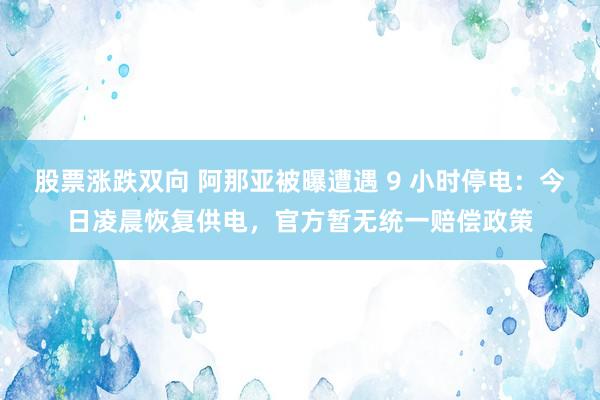 股票涨跌双向 阿那亚被曝遭遇 9 小时停电：今日凌晨恢复供电，官方暂无统一赔偿政策