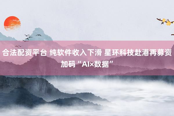 合法配资平台 纯软件收入下滑 星环科技赴港再募资加码“AI×数据”